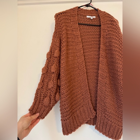 Chunky Knit Cardigan- Rose Color - Picture 5 of 12